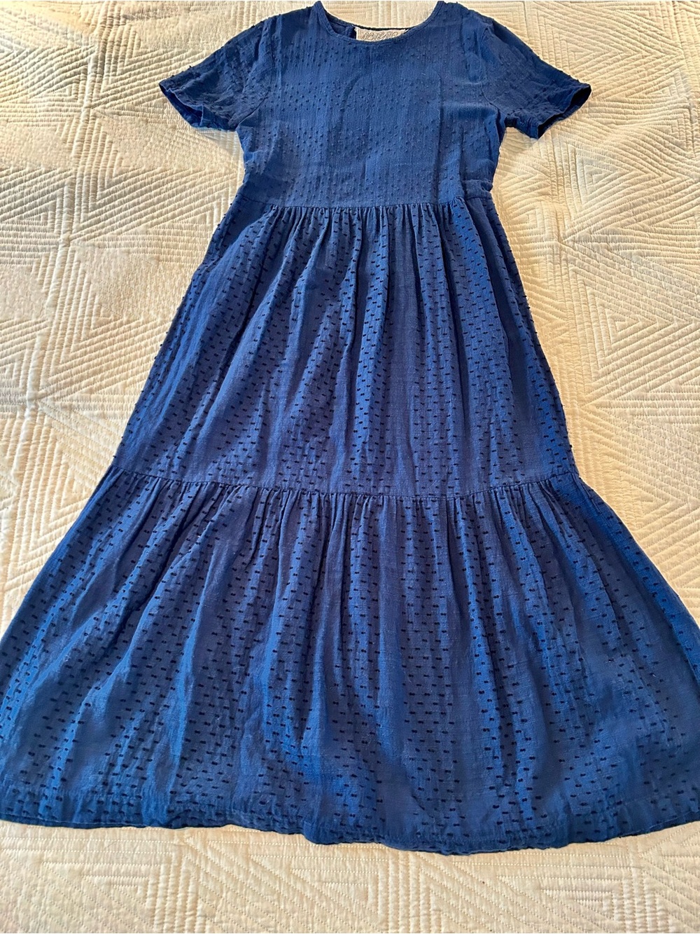Ace & Jig Deep Navy Eyelet Tiered Maxi Dress xs